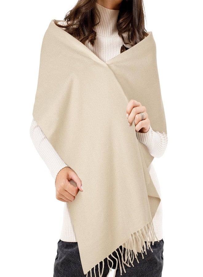 Darller Winter Scarf for Women Pashmina Shawls and Wraps for Evening Dresses Wedding Party Bridesmaid Warm Long Scarves Shawl, A-Beige - Image 4