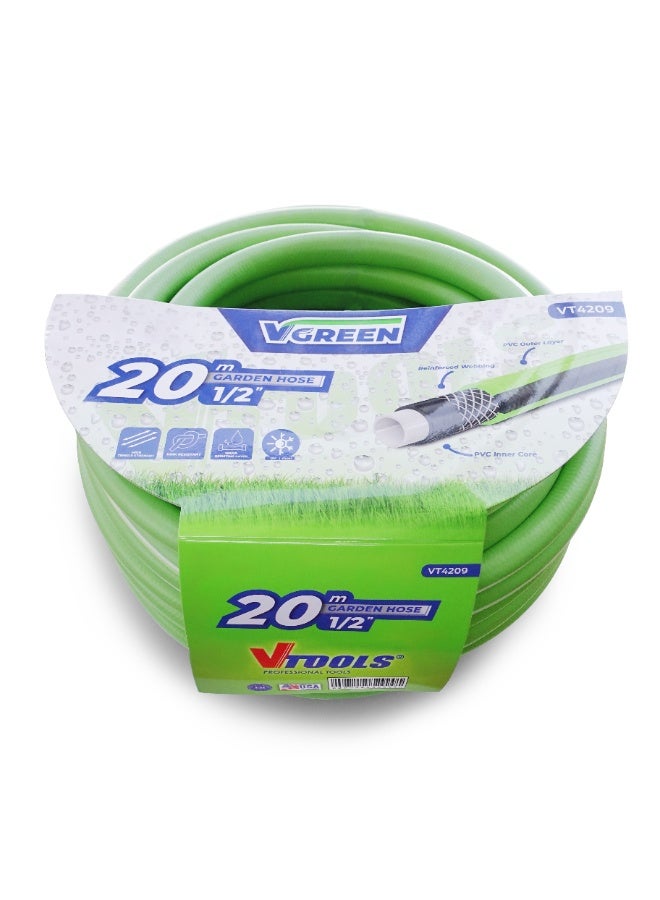 VTOOLS 20m Garden Hose, 1/2 Inch PVC Layer With 5 PC Hose Connector Set - Image 2