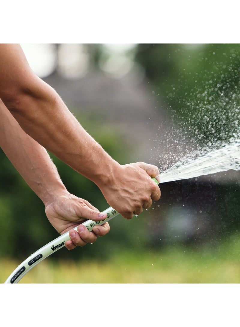 VTOOLS 20m Garden Hose, 1/2 Inch PVC Layer With 5 PC Hose Connector Set - Image 4