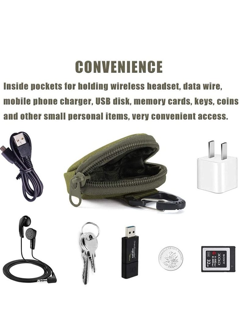 SYOSI Coin Pouch 2 Pack Small Coin Purse Keychain Professional EDC Pouch Accessories Case for Military Gear Bags Little Change Wallet Wireless Headset Pack Small Round Coin Holder Pouch as Wallet  - Image 3