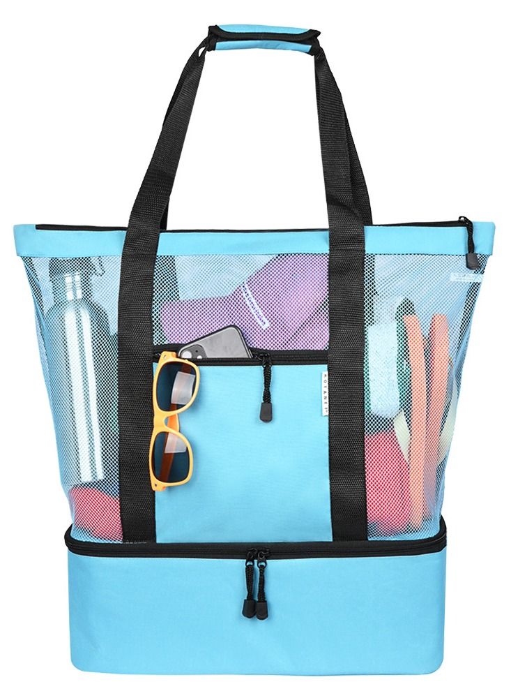 Loquat Beach Tote With Insulated Cooler Bag Blue - Image 1