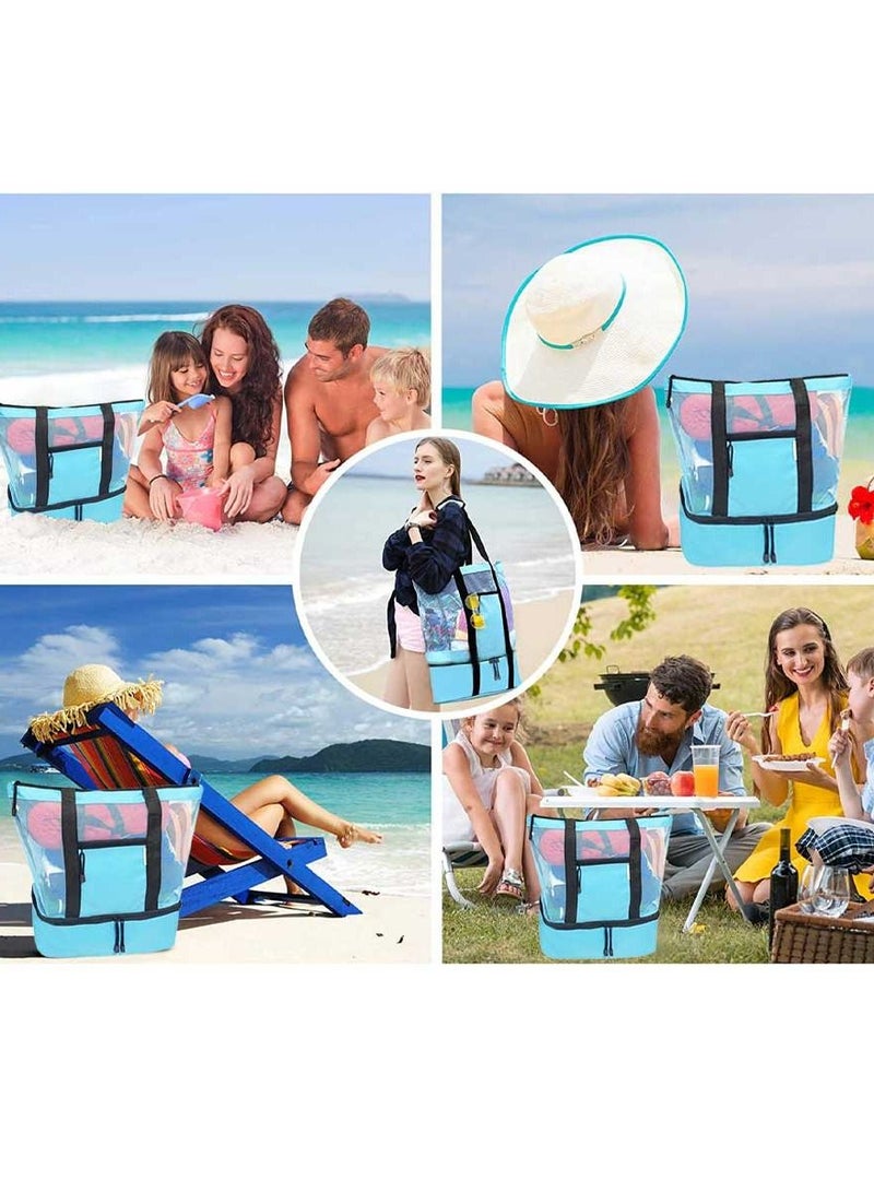 Loquat Beach Tote With Insulated Cooler Bag Blue - Image 5