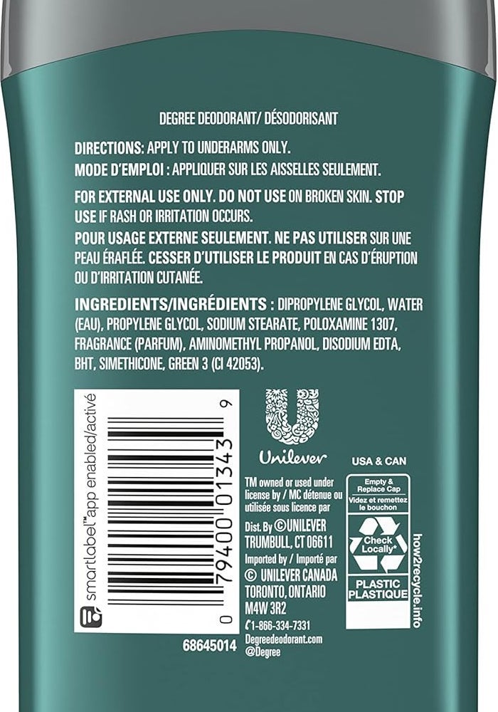 Degree Men Extra Fresh Deodorant Arctic Edge 3 oz (6 Pack) - Image 2