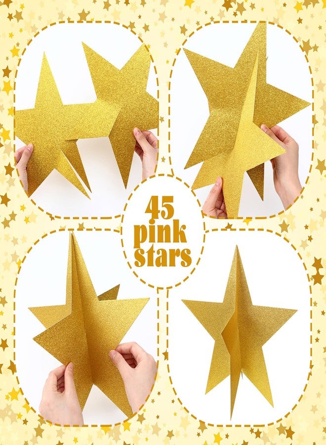 Sinload 18 Pcs Large Star Centerpieces for Movie Night Party Decorations 12 Inch Table Decor Golden Stars Cutouts 3D Paper Party Supplies Red Carpet Film Show Theme Birthday Back to School Decor - Image 3