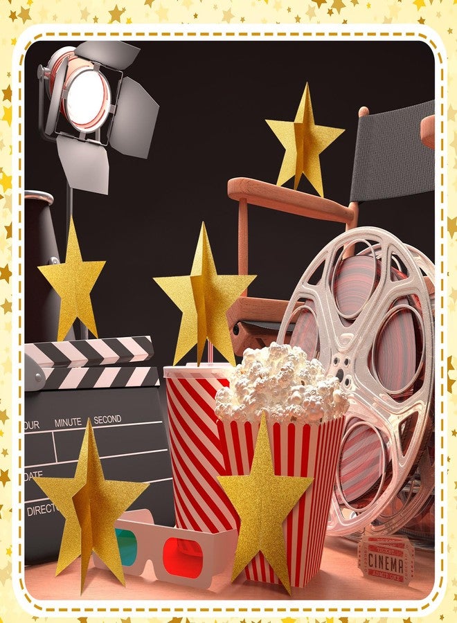 Sinload 18 Pcs Large Star Centerpieces for Movie Night Party Decorations 12 Inch Table Decor Golden Stars Cutouts 3D Paper Party Supplies Red Carpet Film Show Theme Birthday Back to School Decor - Image 5
