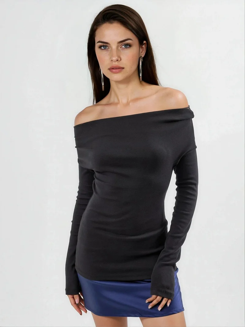 Busem BUSEM Boat Neck Fitted Blouse