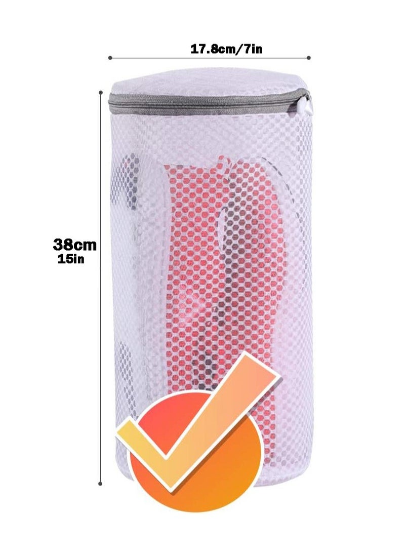 Generic - Shoes Wash Bags,Sneaker Mesh Washing Bag,Shoe Cleaning Laundry Bag,Honeycomb Fabric,Gray Zipper,Large Size,17.8 x 38 cm,Pack of 2 for Gym Shoes,Sneaker,Yeezt Boost,Slipper - Image 1