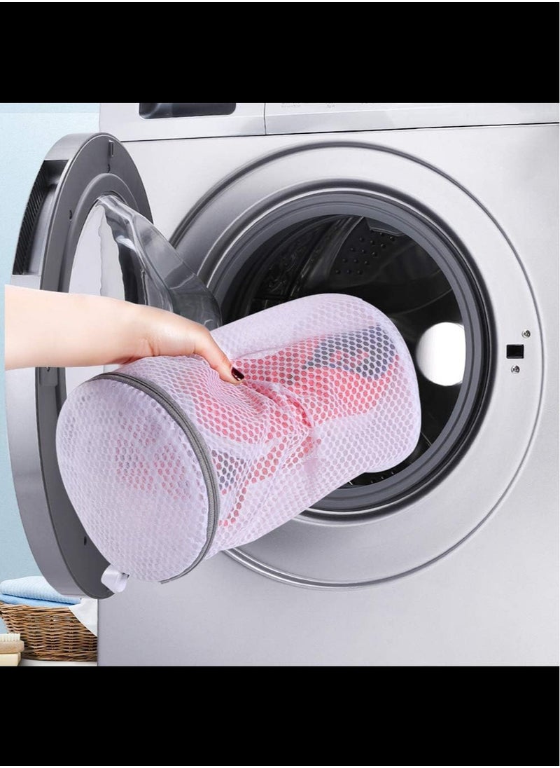 Generic - Shoes Wash Bags,Sneaker Mesh Washing Bag,Shoe Cleaning Laundry Bag,Honeycomb Fabric,Gray Zipper,Large Size,17.8 x 38 cm,Pack of 2 for Gym Shoes,Sneaker,Yeezt Boost,Slipper - Image 1