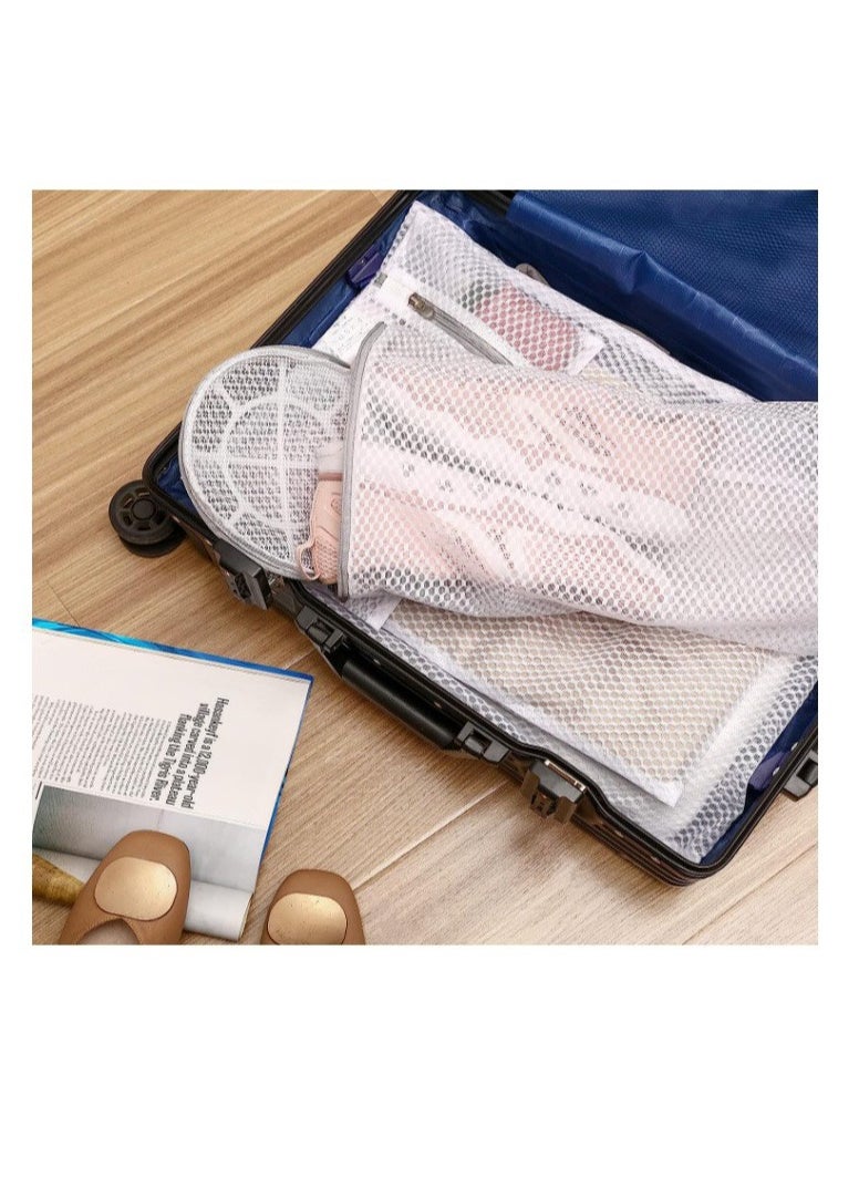 Generic - Shoes Wash Bags,Sneaker Mesh Washing Bag,Shoe Cleaning Laundry Bag,Honeycomb Fabric,Gray Zipper,Large Size,17.8 x 38 cm,Pack of 2 for Gym Shoes,Sneaker,Yeezt Boost,Slipper - Image 1