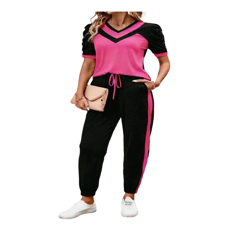 Women's Two-Piece Summer Casual Short Sleeve Sportswear Set - Image 1