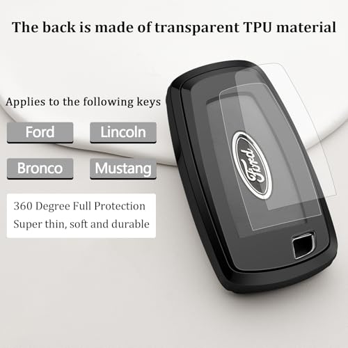 ZSPDACC Car Key Fob Cover Compatible with Ford Bronco Edge Escape EcoSport Fusion 3 Buttons car Key Case Holder Protector Accessories 2022 2023 2024 2025 2026 - Image 5