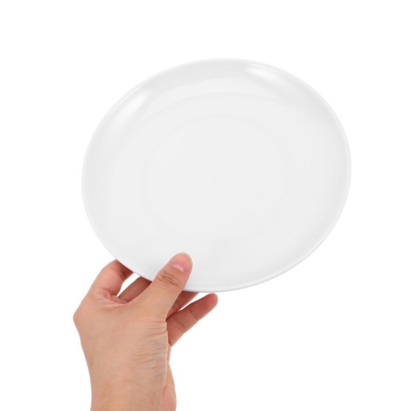 White Melamine Dinner Plates 8 Inch Round Reusable Plastic Dinnerware For Home Restaurant Picnic - Image 5