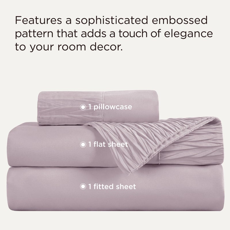 Bedsure 3 Pieces Soft Extra Long Twin XL Sheets Set, Hotel Luxury, Includes 1 Fitted Sheet (100 cm x 203 cm) with Full Elastic and 35 cm Deep Pocket suitable for Single and Wide Single Mattresses, 1 Flat Sheet  (167 cm x 254 cm) and 1 Pillowcase (50 cm x 75 cm), Easy Care Microfiber, Pink Mocha - Image 2