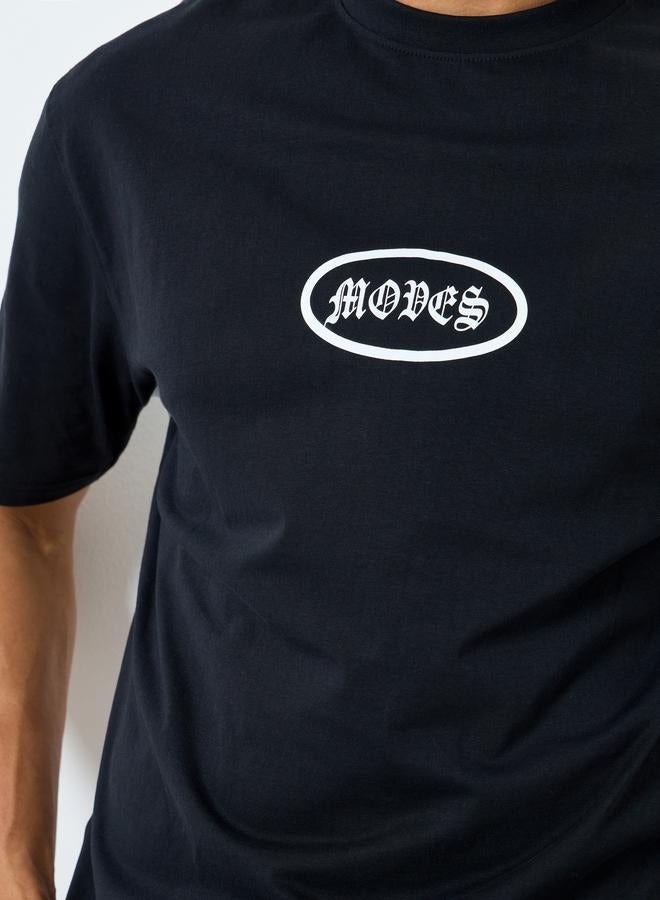 Styli Men Black Oversized Graphic Print T-Shirt - Image 4