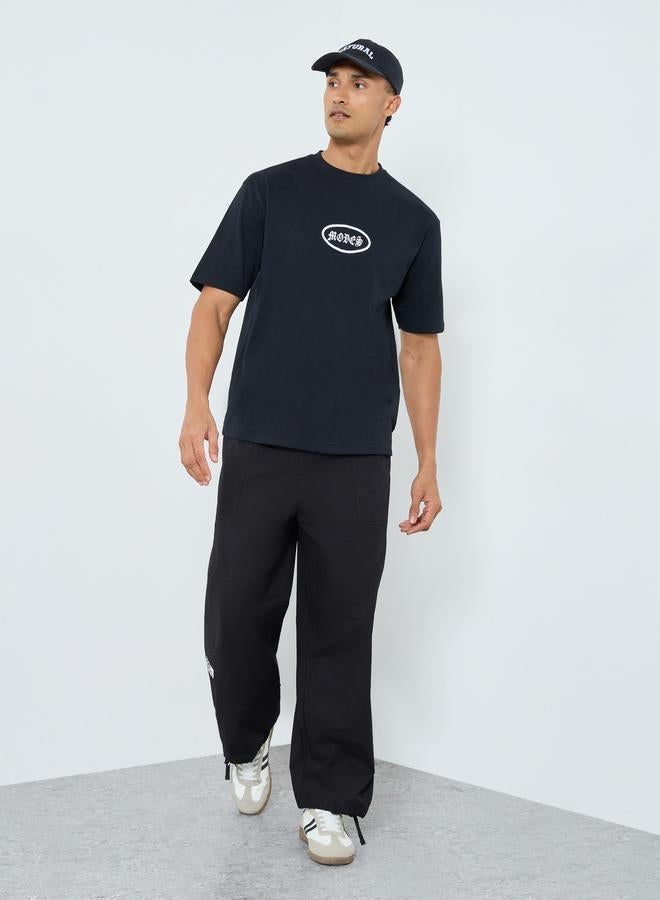 Styli Men Black Oversized Graphic Print T-Shirt - Image 3