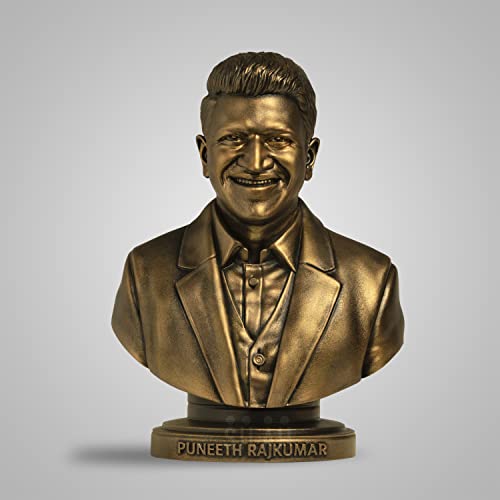 SILAII Dr. Puneeth Rajkumar Sculpture - 8 Inch Antique Bronze Tribute to Kannada Film Legend - Handcrafted Collectible - Image 1