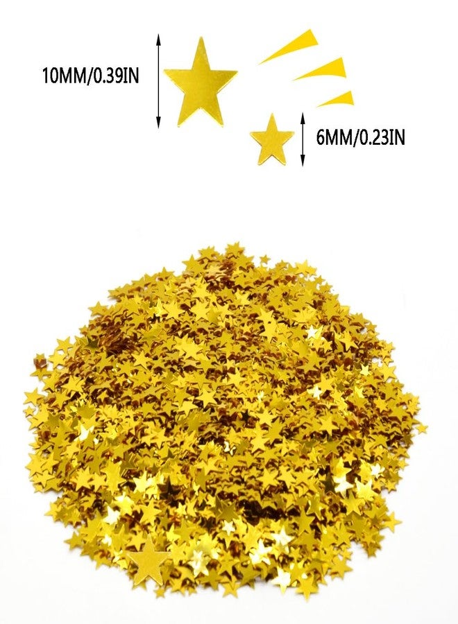 Hocansen 60g Stars Glitter Confetti 6mm+10mm Metallic Foil Star Sequins Gold Table Confetti for Wedding Party Decorations (Gold/ZX) - Image 2