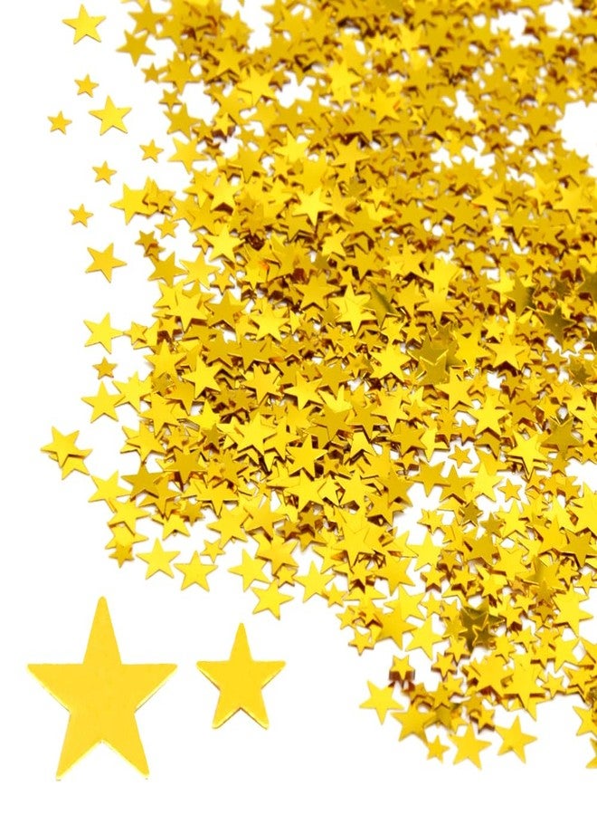 Hocansen 60g Stars Glitter Confetti 6mm+10mm Metallic Foil Star Sequins Gold Table Confetti for Wedding Party Decorations (Gold/ZX) - Image 1