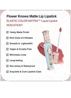 Flower Knows Flower Knows Strawberry Rococo Cloud Lip Cream Matte Liquid Lipstick-Long Lasting&Highly Pigmented Lip Stain -Velvety Waterproof Lip Makeup for Girls&Women-0.12 Fl Oz,1 Count(S05 Tiny Tulip)  - Image 2