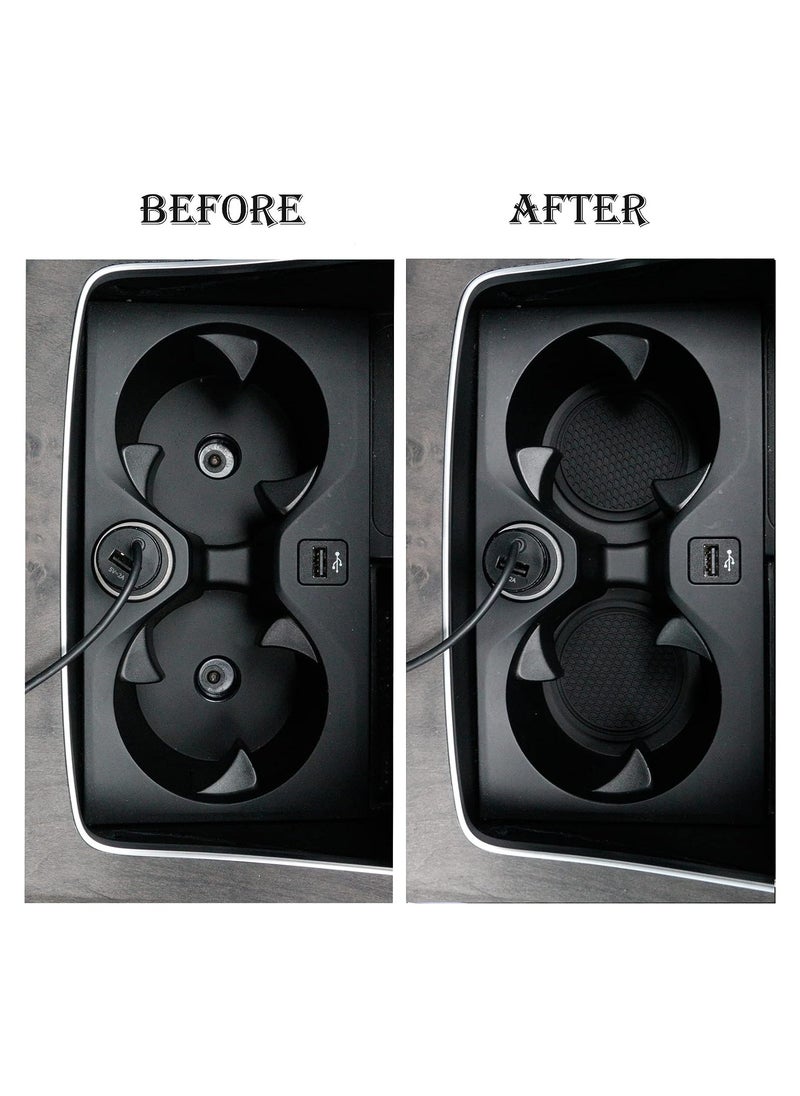 Dubkart - Car Cup Coaster, 4PCS Universal Non-Slip Cup Holders Embedded in Ornaments Coaster, Car Interior Accessories, Black - Image 1