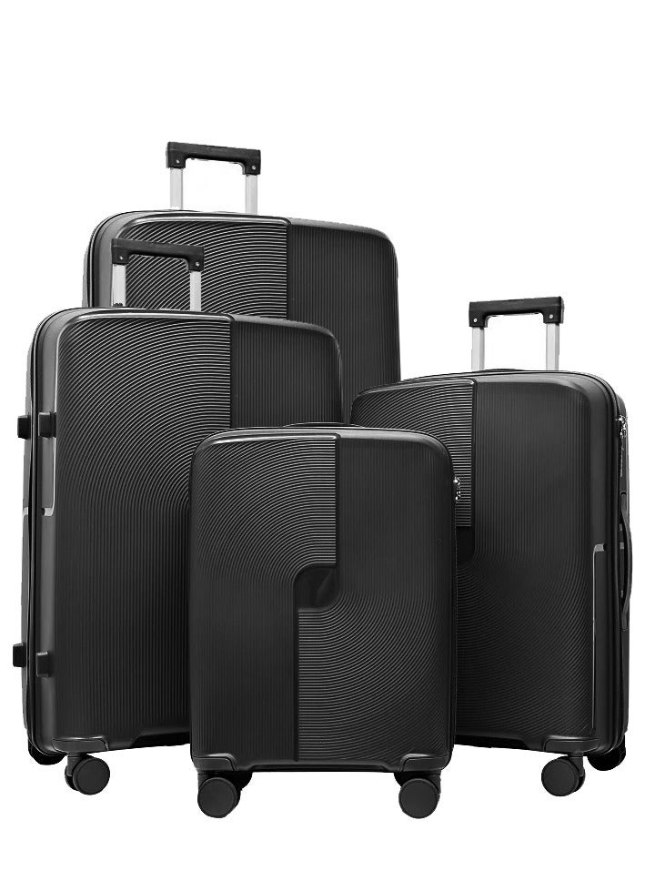 Premium 4-Piece Hard Shell Luggage Set - Lightweight & Durable Polypropylene Suitcases with Smooth-Spinning 360° Multi-Directional Wheels, Built-in Combination Lock & Retractable Handle, 20"/24"/28"/32" Inch Sizes Available - Heavy Duty Travel Solution  - Image 1
