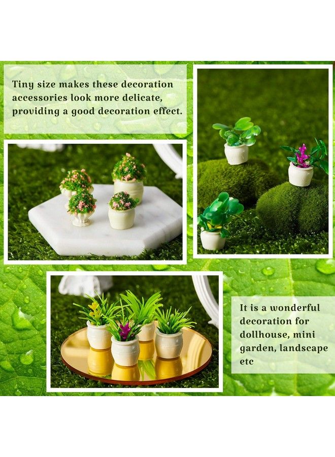 Chuangdi 12 Pieces Dollhouse Plant Bonsai Doll House Mini Potted Plant Artificial Tiny Greenery Ornament Miniature Hanging Potted Plant Faux Flower Model Dollhouse Decoration For Boy Girl Present, 6 Types - Image 4