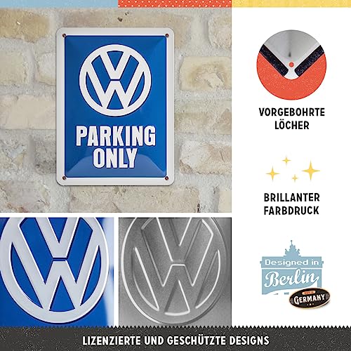 Nostalgic Art Nostalgic-Art Retro tin sign, 5.9" x 7.9", VW – Parking Only – VW Bus Gift idea, Official License Product (OLP), made of metal, vintage design - Image 2