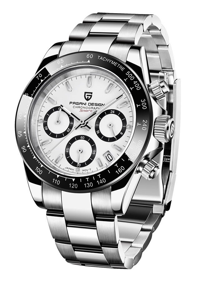 PAGANI DESIGN Classic Men's Multifunctional Chronograph Full Stainless Steel Japanese VK63 Quartz Movement Tester 100m Waterproof Luxury Business Watch - Image 1