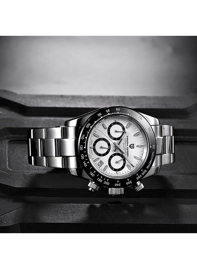 PAGANI DESIGN Classic Men's Multifunctional Chronograph Full Stainless Steel Japanese VK63 Quartz Movement Tester 100m Waterproof Luxury Business Watch - Image 5