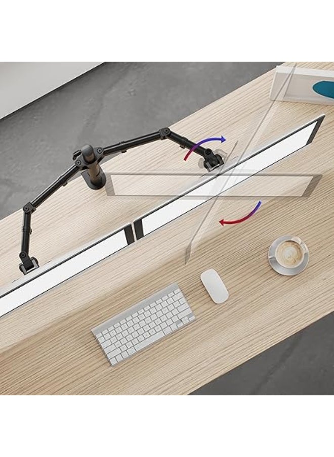 Generic Dual Monitor Arm Stand DM252 BK – Adjustable Desk Mount for 13-27” Screens, VESA Compatible  - Image 2