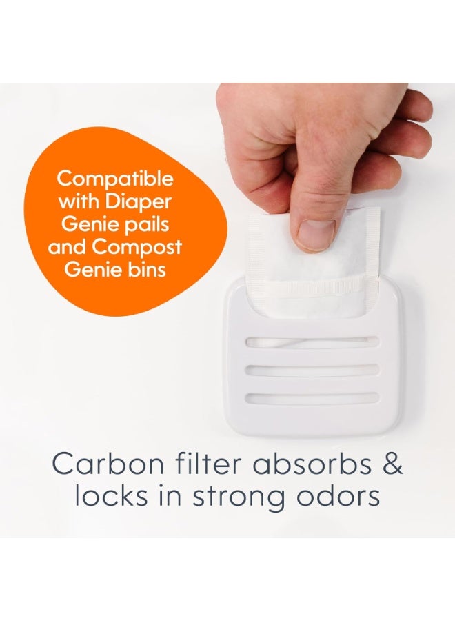 Diaper Genie Carbon Filter (4-Pack) | Diaper Pail Odor Eliminator & Deodorizer | Compatible with the Diaper Genie Complete and Expressions Pail - Image 2
