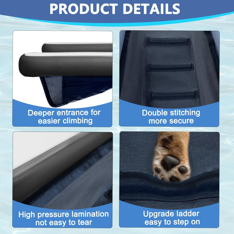AWSUM XL Inflatable Dog Water Boat Ramp Dock Floating for Dogs Up to 240LBS On Water Float Ladder Steps for Lakes Easy Access Dog Pool Ramp - Image 4