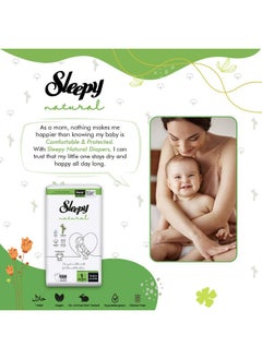 Sleepy Natural Size 1, Newborn, 160 Count, 4 X 40 Absorption For Ultimate Skin Protection Premium Plant-Based Sustainable Baby Dry Diaper 2-5Kg, 100% Leakage Protection  - Image 2