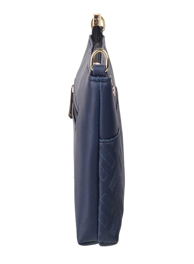 Mochi Women Blue Zip Top Sling Bag (66-7254) - Image 4