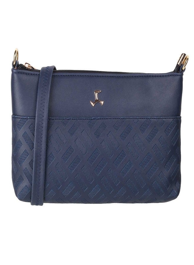 Mochi Women Blue Zip Top Sling Bag (66-7254) - Image 1