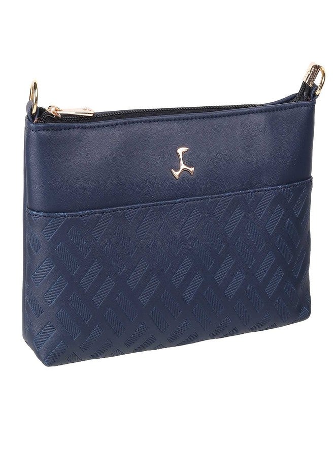 Mochi Women Blue Zip Top Sling Bag (66-7254) - Image 5