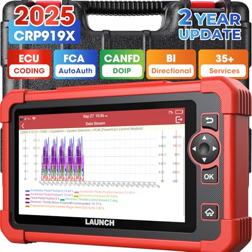 LAUNCH X431 CRP919X Car Scanner, ECU Coding OBD2 Scanner Diagnostic Tool, 2025 Bi-Directional Scan Tool, CANFD/DoIP/FCA SGW, 35+ Reset,Active Test,All-in-One Full System Diagnostic Scanner,2Yrs Update - Image 1
