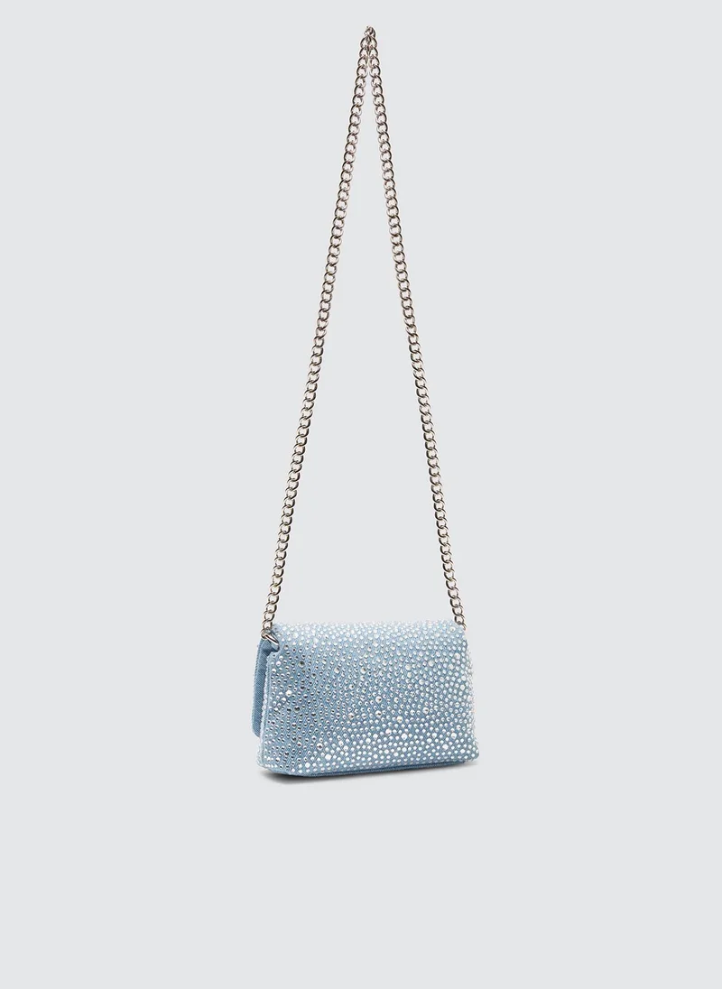 Liu Jo Denim LaPuffy bag with rhinestones