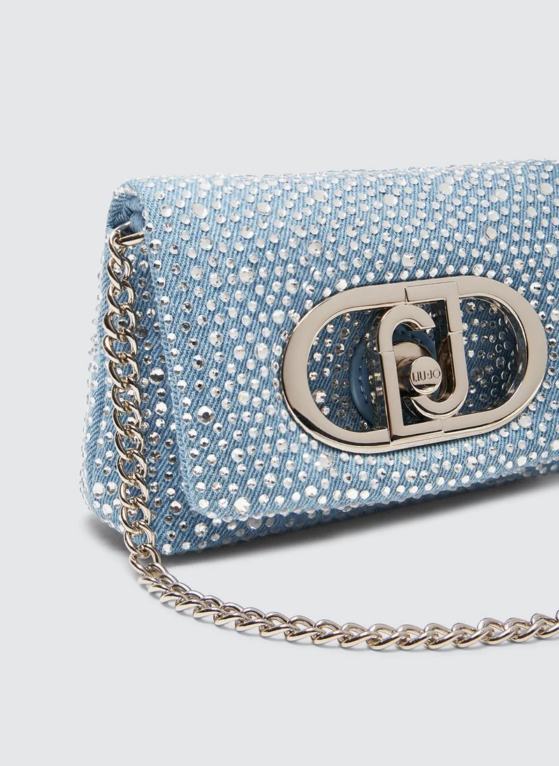 Liu Jo Denim LaPuffy bag with rhinestones