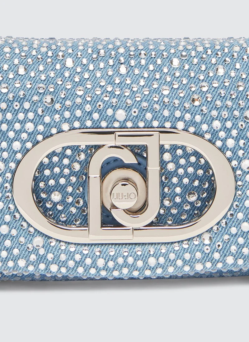 Liu Jo Denim LaPuffy bag with rhinestones