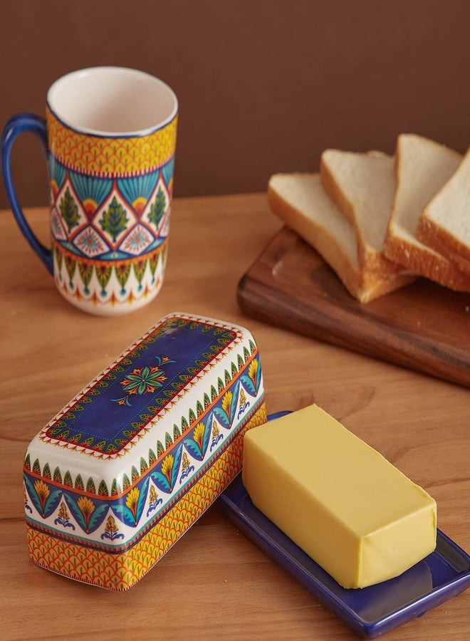 Bico Havana Ceramic Butter Dish with Lid, Wide Butter Keeper for Counter, Kitchen Countertop, Microwave and Dishwasher Safe - Image 3