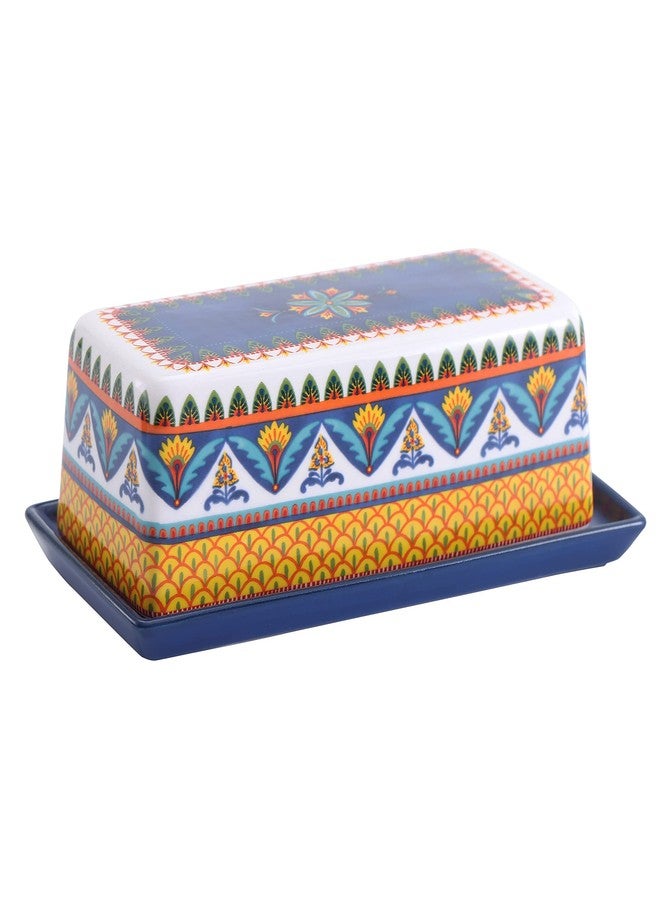 Bico Havana Ceramic Butter Dish with Lid, Wide Butter Keeper for Counter, Kitchen Countertop, Microwave and Dishwasher Safe - Image 1