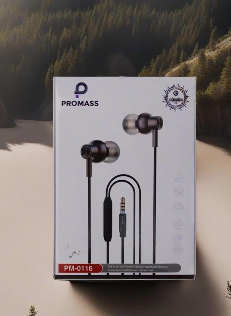 بروماس سماعات أذن PM-0116 سوداء - Image 1