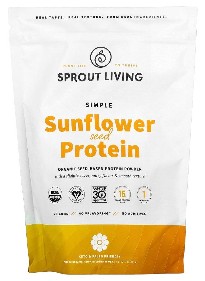 Sprout Living Simple Sunflower Seed Protein 1 lb (454 g) 