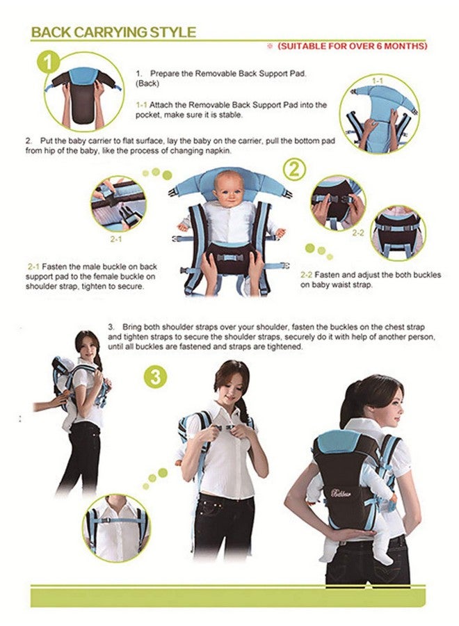 CdyBox CdyBox Adjustable 4 Positions Baby Carrier 3D Backpack Infant Newborn Pouch Bag Wrap Soft Structured Ergonomic Sling Front Back (Khaki) - Image 4