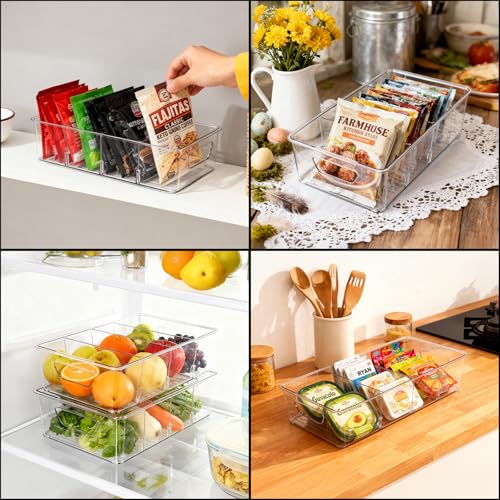 Wiojtry 2 Pcs Seasoning Packet Organizer with Detachable Dividers, Storage Organizer Box for Cabinet, Kitchen Snacks Spice Packets Organizer, XL Size, White - Image 5