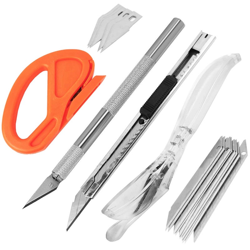 CARTINTS Vinyl Wrap Knife Set Window Film Cutter Knife Craft Knife Multi-Use Utility Blade, 4 Kinds of Cutting Tools - Image 1