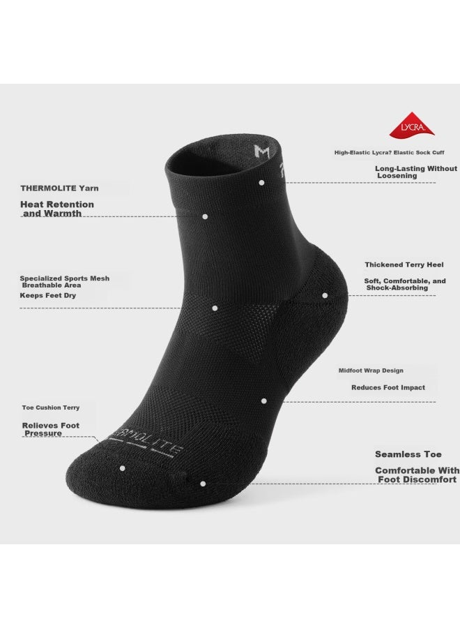 Pelliot Outdoor Hiking Sports Socks Men Shock Absorption Professional Running Sweat-absorbent Breathable Mid-calf Socks 166035022 Black L - Image 1