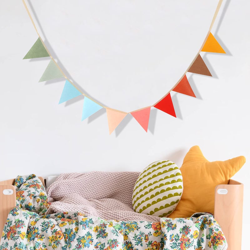 Felt Bunting Banner Colorful Bunting Banner Boho Nursery Wall Hanging Wedding Birthday Flag Home Decor Kids Playroom Wall Decor