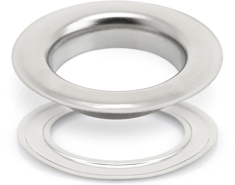 CRAFTMEMORE 1 inch Hole 10 Sets Grommets Eyelets with Washers for Leather, Tarp, Canvas (Silver) - Image 1